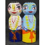 Krsna-Balarama Wooden Peg Toys